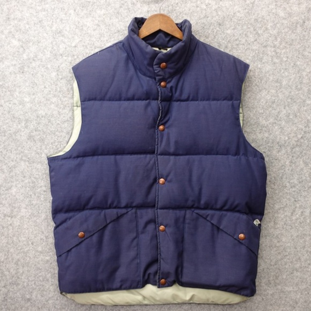 Vintage PENFIELD Down Vest Mens M Blue Outdoor Puffer Jacket USA Made Gilet FLAW